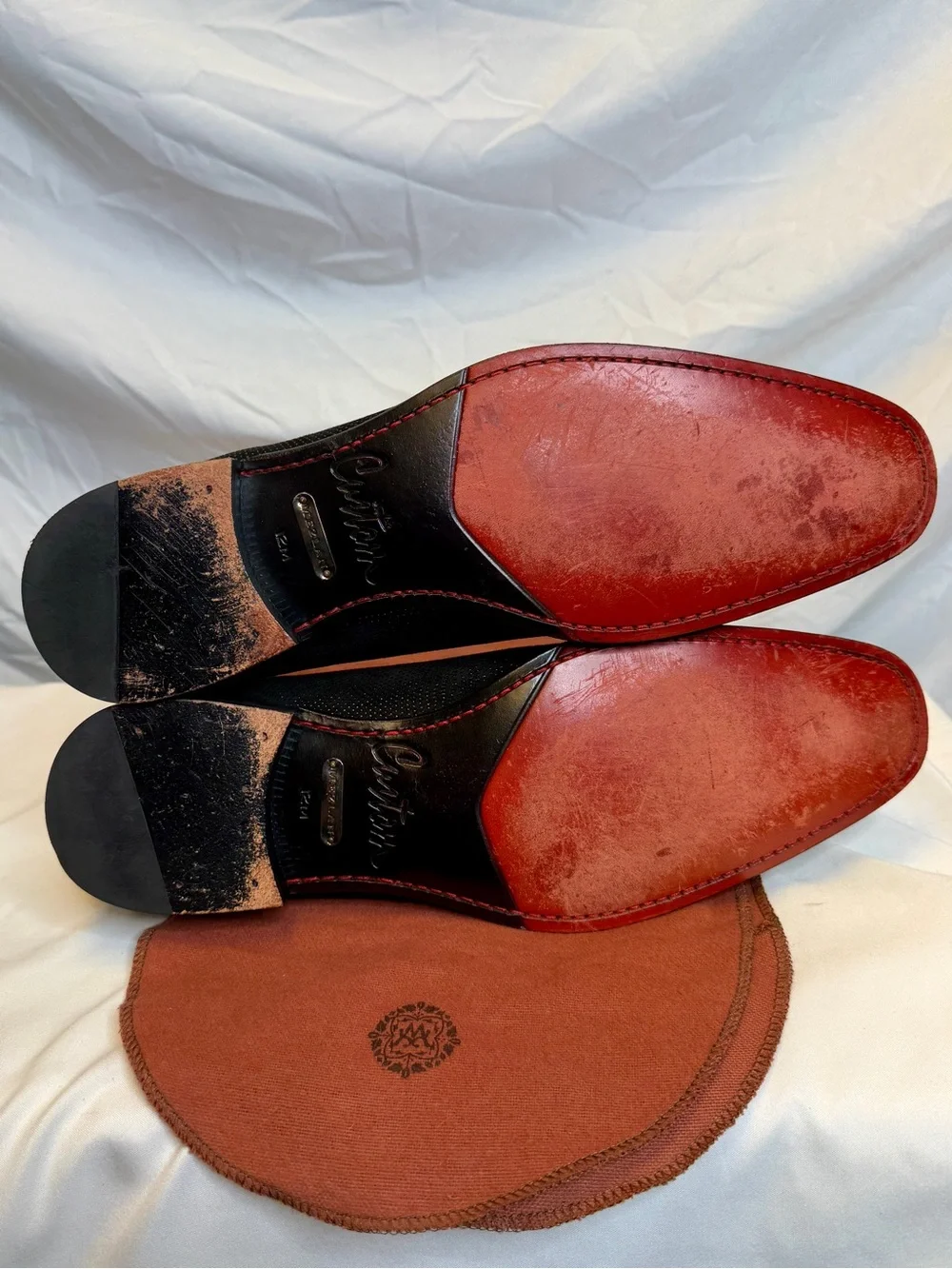 MEZLAN Men’s Crespi Custom Black Suede Studded Slip-On Dress Loafers; SIZE 13